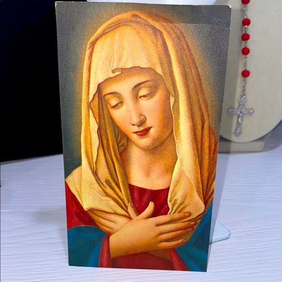 Vintage Prayer Of Pope Pius XII Card Our Mother Of Sorrows Prayer Card - Picture 1 of 6